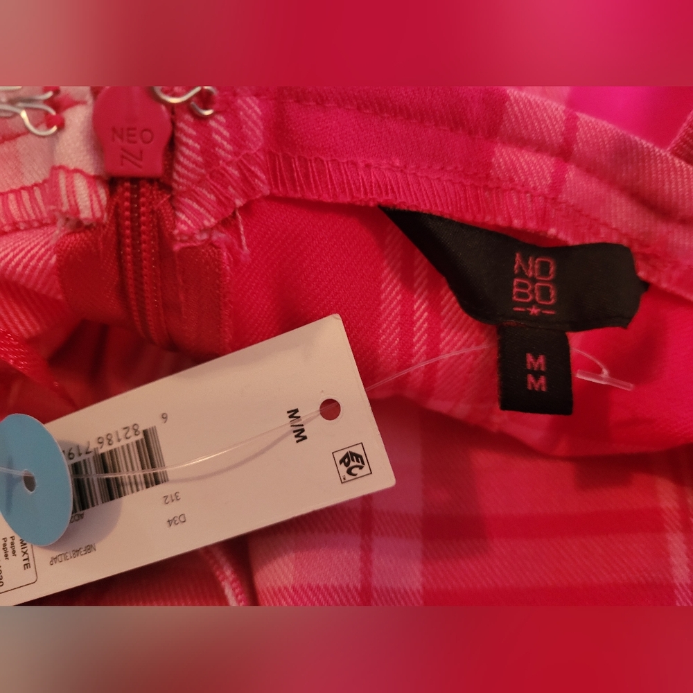 NWT Pink Checkered Summer Dress. - Picture 4 of 11